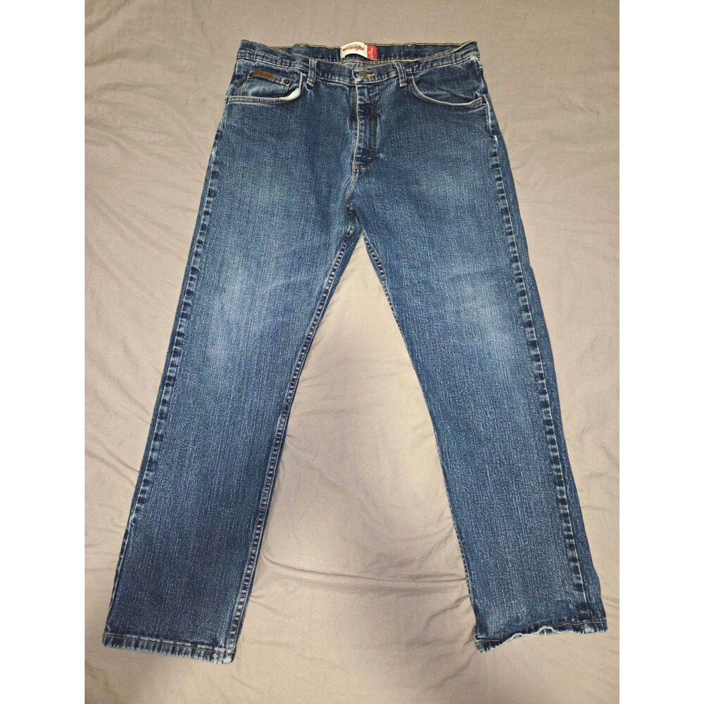 Wrangler Genuine Mens Regular Fit Jeans 36x30 Medium Wash Stretch Denim MGW25DS